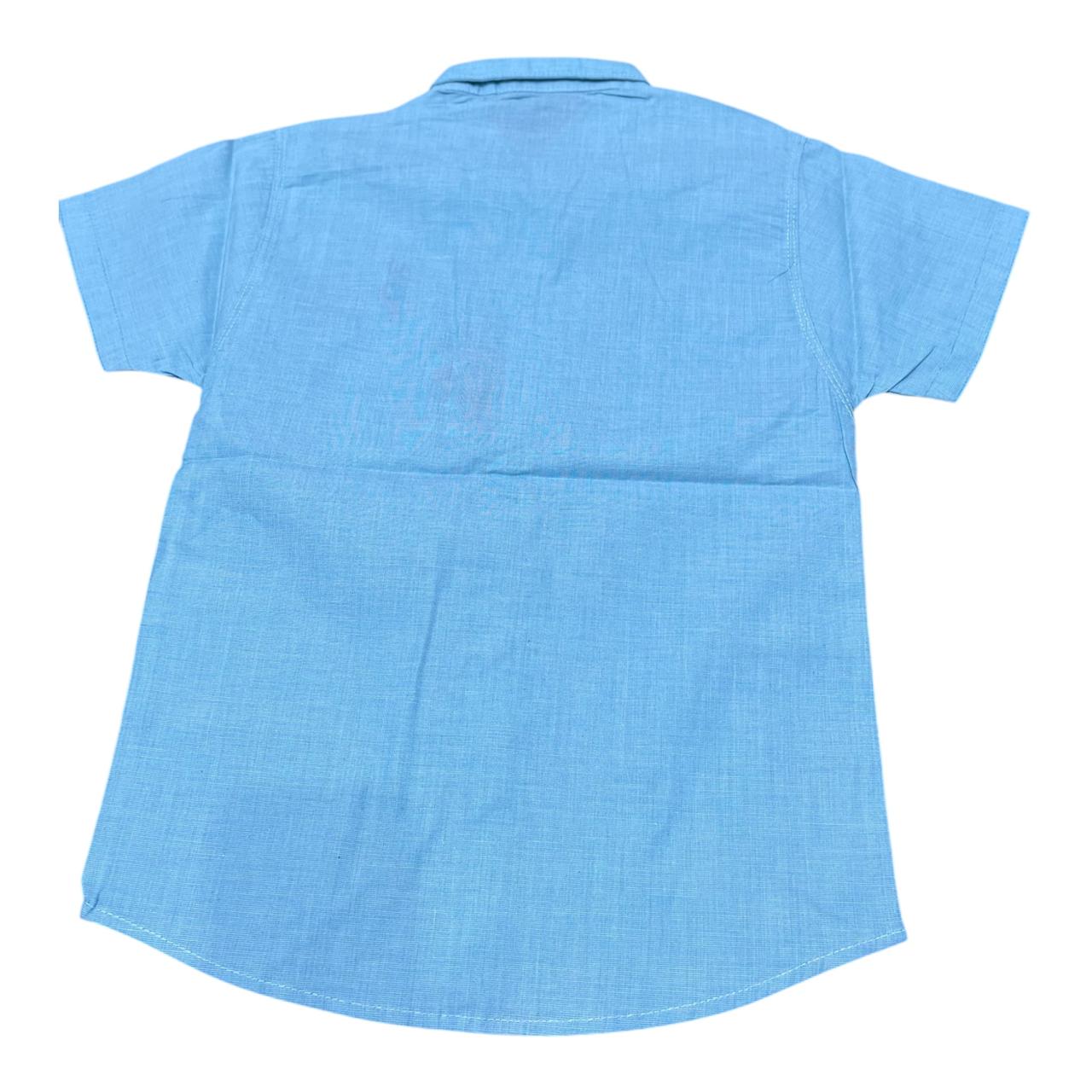 Skyline Charm – Boys' Sky Blue Casual Shirt