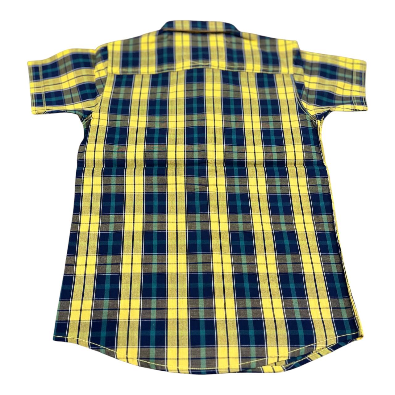 Bold Grid – Yellow & Black Check T-Shirt for Boys