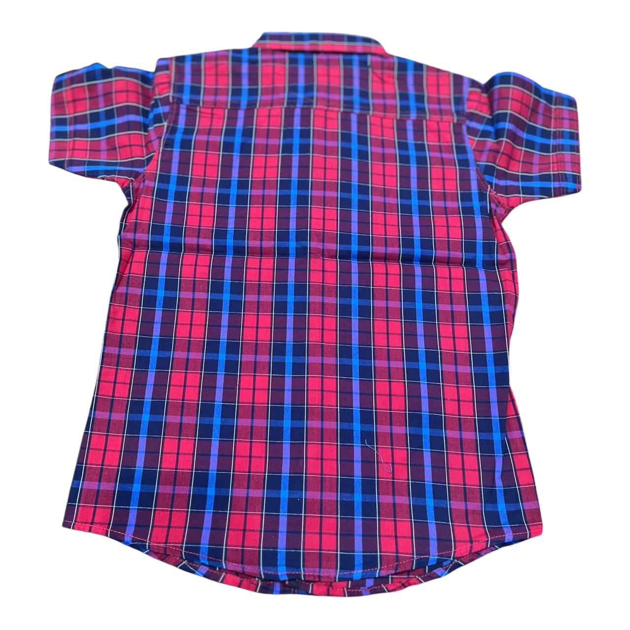 Urban Checks – Red & Blue Check T-Shirt for Boys