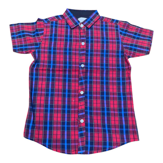 Urban Checks – Red & Blue Check T-Shirt for Boys