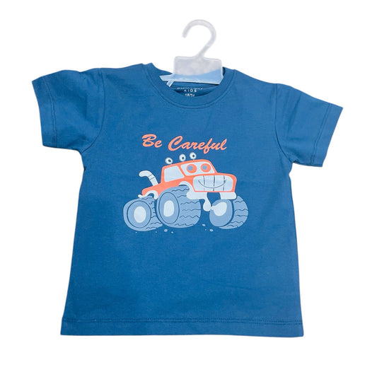 Midnight Print – Boys' Dark Blue Graphic T-Shirt