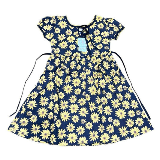 Golden Bloom Black & Yellow Floral Frock – Baby Girl Elegant Wear